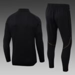2025/2026 Lyon Half-Pull Training Suit Black Football Shirt Set - Image 2