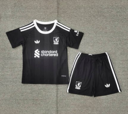2025/2026 Liverpool Goalkeeper Black Soccer Jersey 1:1 Thai Quality Kids Size