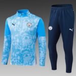 2025/2026 Manchester City Half-Pull Training Suit Blue Football Shirt 1:1 Thai Quality Set
