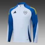 2024/2025 Boca Juniors Half-Pull Training Suit Gray Blue Sleeves Jersey 1:1 Thai Quality - Image 3