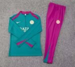 2024/2025 Psg Paris Saint-Germain Half-Pull Training Suit Blackish green Set - Image 3