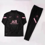 2021/2022 Psg Paris Saint-Germain Half-Pull Training Suit Black Set - Image 3