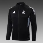 2025/2026 Real Madrid Long Zipped Jacket Black Football Shirt Set - Image 3
