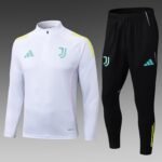 2025/2026 Juventus Half-Pull Training Suit White Football Shirt 1:1 Thai Quality Set