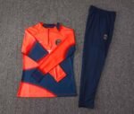 2023/2024 Psg Paris Saint-Germain Half-Pull Training Suit Orange red Set - Image 3