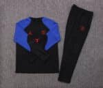 2022/2023 Psg Paris Saint-Germain Half-Pull Training Suit Black-Blue Sleeve Set - Image 7