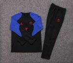 2022/2023 Psg Paris Saint-Germain Half-Pull Training Suit Black-Blue Sleeve Set - Image 7