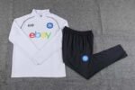 2023-2024 Napoli Half-Pull Training Suit White Football Shirt 1:1 Thai Quality Set - Image 3
