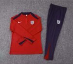 2024 England Half-Pull Training Suit  Date red  Soccer Jersey Set - Image 3