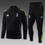 2025/2026 Juventus Half-Pull Training Suit Black Football Shirt 1:1 Thai Quality Set