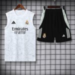 2025/2026 Real Madrid Sleeveless Training Wear Set White Football Shirt 1:1 Thai Quality