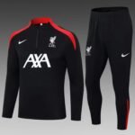 2024/2025 Liverpool Half-Pull Training Suit Black Jersey 1:1 Thai Quality Set