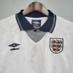 1990 Retro England Home Soccer Jersey - Image 3