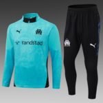 2025/2026 Olympique de Marseille Half-Pull Training Suit Lake Blue Football Jersey Set