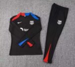2024/2025 Barcelona Half-Pull Training Suit Black Jersey Set - Image 3