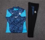 2025/2026 Olympique de Marseille Half-Pull Training Suit Blue-Black Football Jersey Set - Image 7