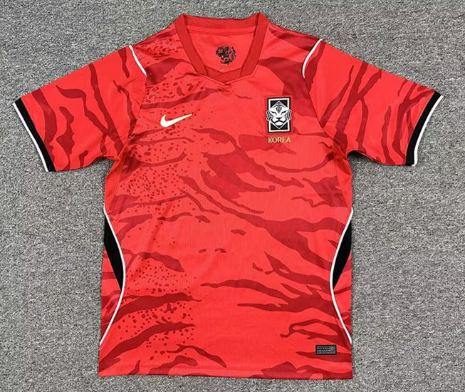 psc (2) (S-4XL)26-27 Korea Home Red Soccer Jersey AAA - Image 1