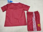 2026-2027 Retro version Manchester United Red kids/youth  Soccer uniform - Image 2