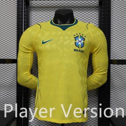 Player Version 2026-2027 Brazil Home Yellow Long sleeves Soccer Jersey AAA