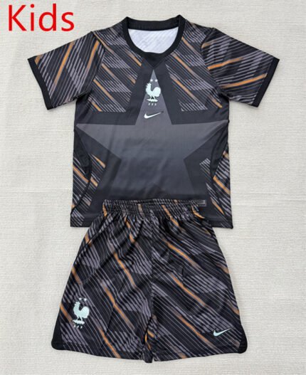 2026-2027 France goalkeeper Black Kids/Youth Soccer Uniform