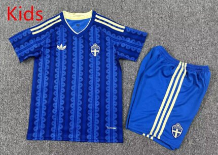 2026-2027 Sweden Home Blue Kids/Youth Soccer Uniform