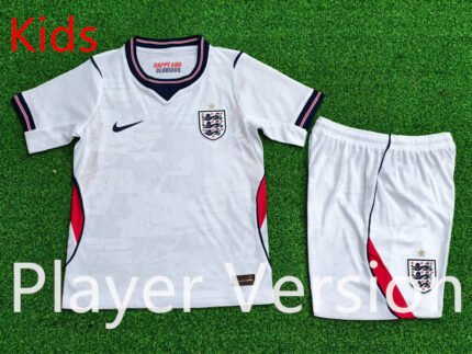 Player version 2026-2027 England Home White Kids/Youth Soccer Uniform