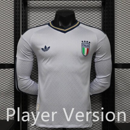 Player Version 2026-2027 Italy Away White Long sleeves Soccer Jersey AAA