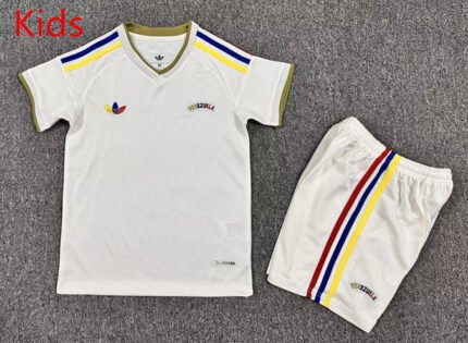 2026-2027 Venezuela Away White kids/youth  Soccer uniform