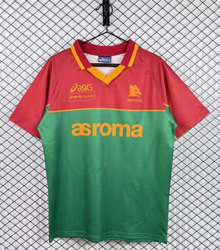 Retro version 1995-96 Roma Red Orange Soccer Jersey AAA
