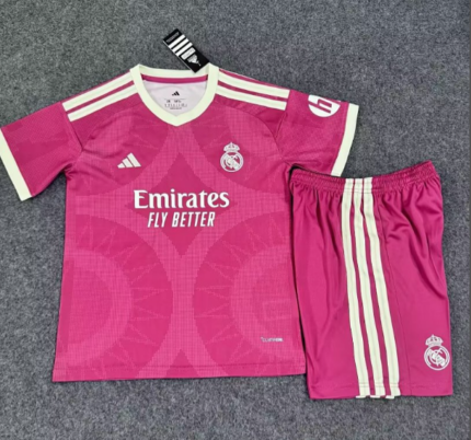 2026-27 Real Madrid 2nd Away Pink kids/youth Soccer uniform