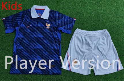 Player version 2026-2027 France Home Blue Kids/Youth Soccer Uniform