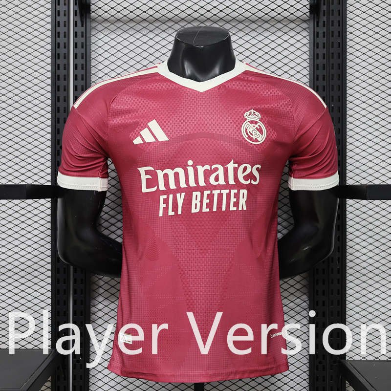Player version 26-27 Real Madrid Away Purple Red Soccer Jersey AAA