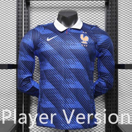 Player Version 2026-2027 France Home Blue Long sleeves Soccer Jersey AAA