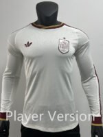 Player Version 2026-2027 Spain Away White  Long sleeves Soccer Jersey AAA