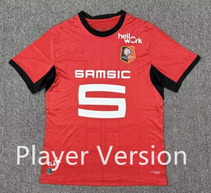 Player version 2026-27 Stade Rennais  Home  Red  Soccer Jersey AAA