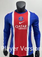 Player version 2026-27  Paris Saint-Germain Home  Red Blue LS Soccer Jersey AAA