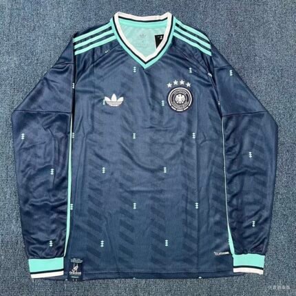 （S-4XL）2026-2027 Germany Away Blue Long sleeves Soccer Jersey AAA