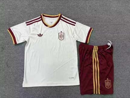 2026-2027 Spain Away White kids/youth  Soccer uniform