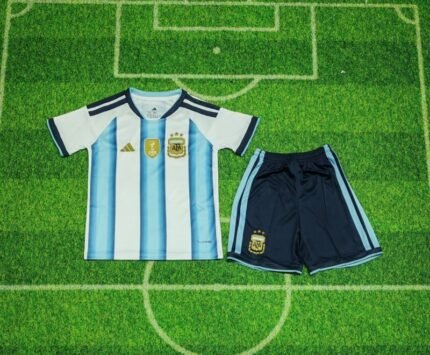 2026-2027 Argentina Home White Blue Kids/Youth Soccer uniform