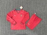 2026-2027 Portugal Home Red Long Sleeve Kids/Youth Soccer Uniform
