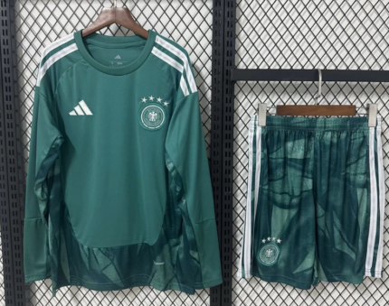 2026-2027 Germany Goalkeeper Green Kids/Youth Long-sleeved Soccer Uniform
