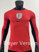 Player Version 2026-2027 England Away Red Long sleeves Soccer Jersey AAA