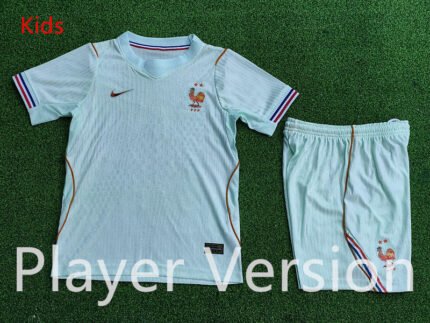 Player version 2026-2027 France Away Green Kids/Youth Soccer Uniform