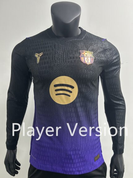 Player Version 26-27 Barcelona  Away Black Purple Thailand LS Soccer Jersey AAA