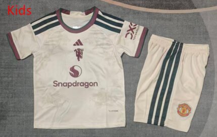 2026-2027 Manchester United Third Away Apricot kids/youth  Soccer uniform