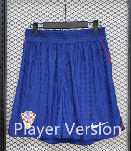 Player version 26-27 Croatia Home Blue White Soccer Shorts
