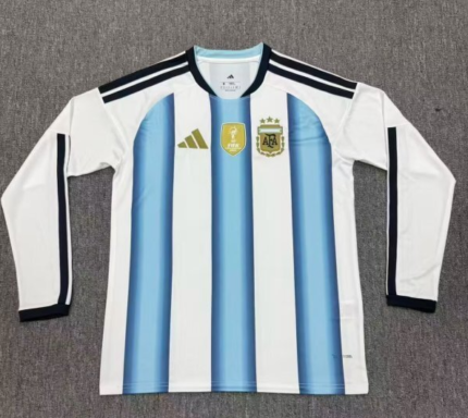2026-2027 Argentina Home White Blue Long sleeves Soccer Jersey AAA