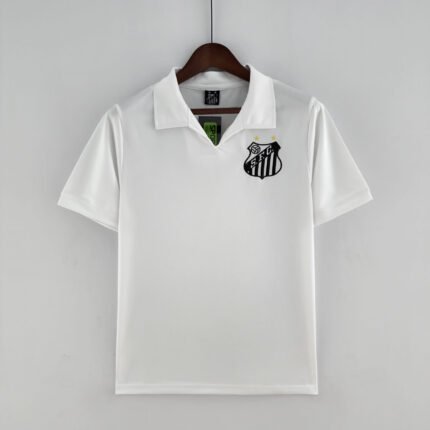 Retro version 1970 Santos Home White Soccer Jersey AAA
