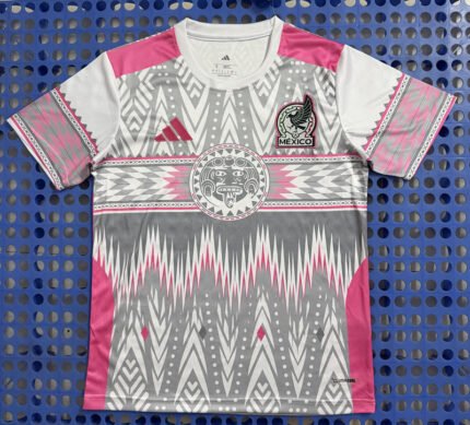 26-27 Mexico White Grey Thailand Training Soccer Jersey AAA