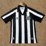 (S-4XL) 26-27 Sanos Away Black White Soccer Jersey AAA